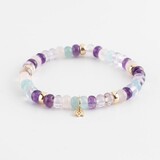 Y&G Y&G Armband 14k geelgoud met Amethist, Aquamarijn en Rozenkwarts - SP0060