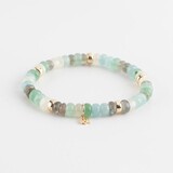 Y&G Y&G Armband 14k geelgoud met Aventurijn, Aquamarijn, Labradoriet en Maansteen - SP0061