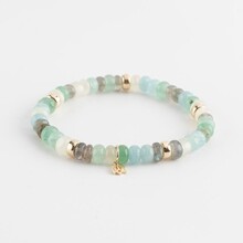 Y&G Y&G Armband 14k geelgoud met Aventurijn, Aquamarijn, Labradoriet en Maansteen - SP0061