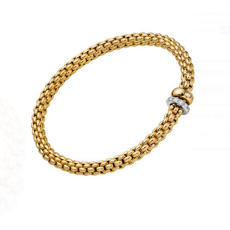 Fope FOPE Armband Flex-It Solo 18k Geelgoud met diamant 62406BX_PB_G_BGX_00M