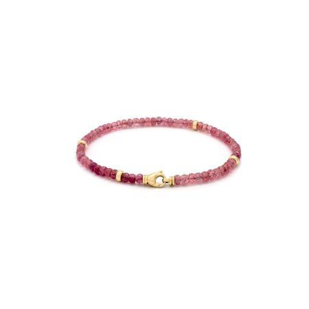 Mrs.Janssen Mrs. Janssen Armband 14k Geelgoud met roze Spinel 614981
