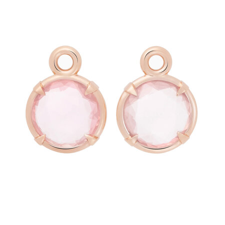 Bron BRON Creoolhangers Mira Mira 18k Roségoud met Rozekwarts 8OR4849RQB