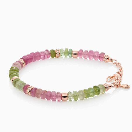 Bron BRON Armband Edelstenen 18k Roségoud met Toermalijn en diamant 8AR4041MTBR