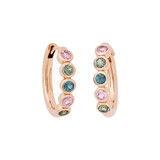 Bron BRON Creolen Confetti 18k Roségoud met Saffier- en Toermalijnmix 8OR4899BRAVO