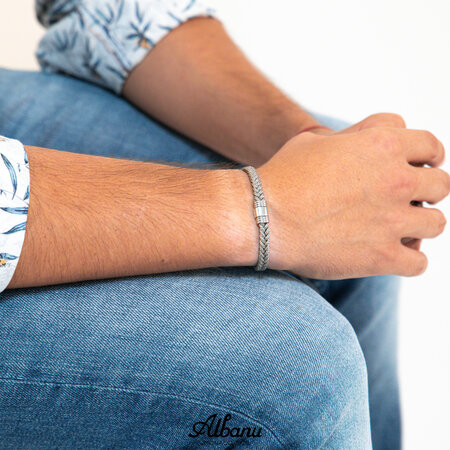 Albanu ALBANU Armband Rood Cord met stalen sluiting 6mm - 18.5cm