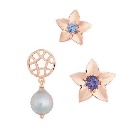 Bron BRON Broche Poppy 18k Roségoud met Ceylon Saffier 8BR1286CS