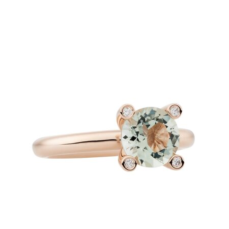 Bron BRON Ring Phlox 18k Roségoud met Lemon kwarts en diamant 8RR4531LQBR