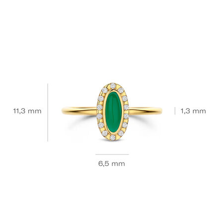 Blush Blush Ring 14k geelgoud met zirkonia en Agaat 1266YGA