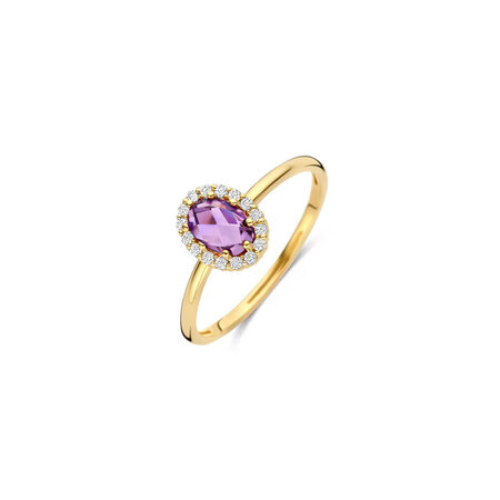 Blush Blush Ring 14k geelgoud met Amethist en zirkonia 1271YAM