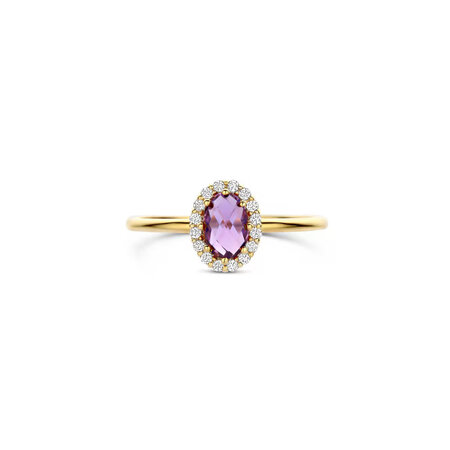 Blush Blush Ring 14k geelgoud met Amethist en zirkonia 1271YAM