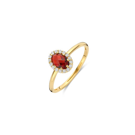 Blush Blush Ring 14k geelgoud met Granaat en zirkonia 1271YGA
