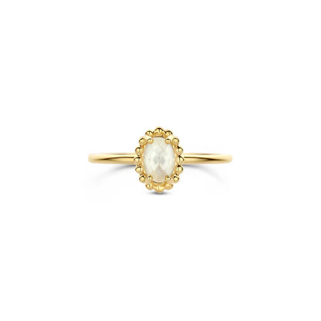 Blush Blush Ring 14k geelgoud met Parelmoer en Bergkristal 1272YMQ