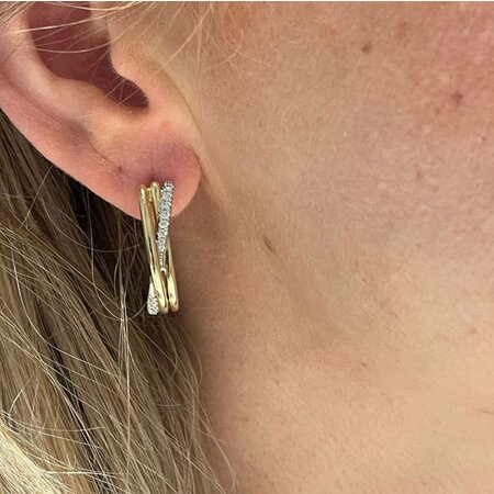 Katinka Berretty Katinka Berretty Creolen Elegant Xpression Medium 14k Roségoud met diamant 06ORW021BR