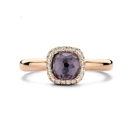 Tirisi Tirisi Milano Mini Sweeties Ring 18k Roségoud met Amethist, Hematiet en diamant TR9624AMHP