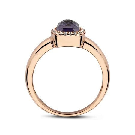 Tirisi Tirisi Milano Mini Sweeties Ring 18k Roségoud met Amethist, Hematiet en diamant TR9624AMHP