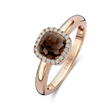 Tirisi Tirisi Milano Mini Sweeties Ring 18k Roségoud met Rookkwarts en diamant TR9624SQP