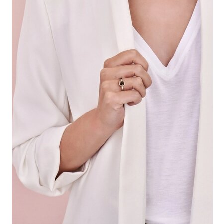 Tirisi Tirisi Milano Mini Sweeties Ring 18k Roségoud met Rookkwarts en diamant TR9624SQP