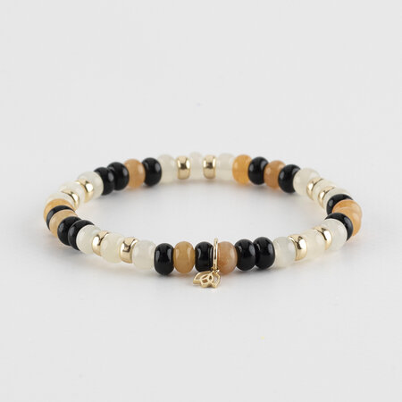 Y&G Y&G X WJ Limited Armband 14k geelgoud met Onix, Maansteen, Aventurijn- WJ-SPEC-011025