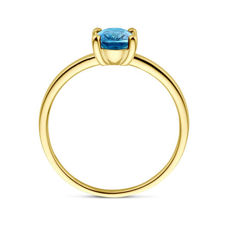 Mrs.Janssen Mrs. Janssen Ring 14k geelgoud met London Blue Topaas 615800
