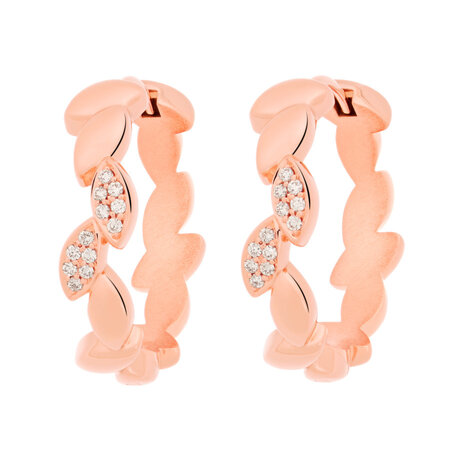 Bron BRON Creolen Poppy Petal 18k Roségoud met diamant 8OR4912BR020