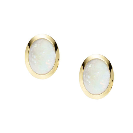 Mrs.Janssen Mrs.Janssen Oorstekers 14k Geelgoud met opaal 615701