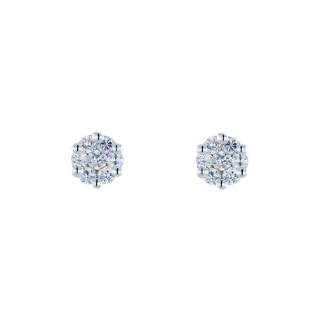 HuisCollectie HuisCollectie Oorstekers 14k witgoud met 0.33ct diamant 615754