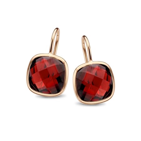 Jarrèl Jarrèl Oorhangers San Marino 14k Roségoud met Granaat 4R.7417.GRS