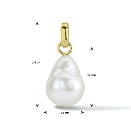 HuisCollectie HuisCollectie Hanger 14k geelgoud met Zoetwater Parel 616055