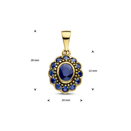 HuisCollectie HuisCollectie Hanger 14k geelgoud met Saffier 616061