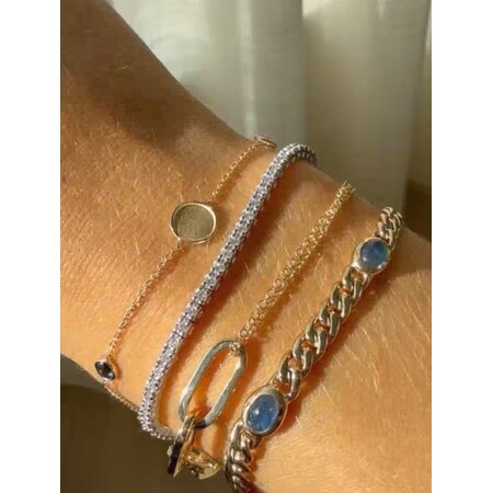 HuisCollectie HuisCollectie Armband 14k geelgoud met Topaas 616017