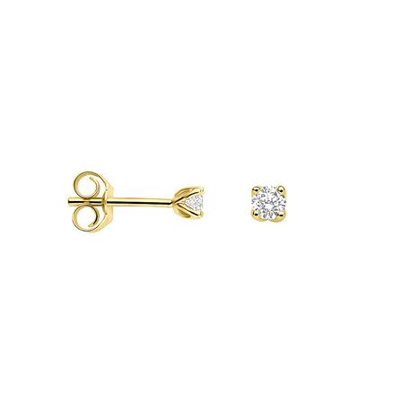 HuisCollectie HuisCollectie Oorstekers 14k geelgoud met 2x 0.10ct. Lab grown diamant 616106