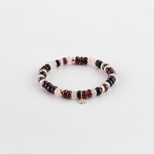 Y&G Y&G Armband 14k geelgoud met Granaat, Rozenkwarts en Onyx SP0065