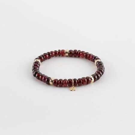 Y&G Y&G Armband 14k geelgoud met Granaat 7042