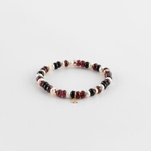 Y&G Y&G Armband 14k geelgoud met Granaat, Onyx en Zoetwater parel SP0066