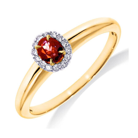 HuisCollectie HuisCollectie Ring 14k Bicolor met Robijn en Diamant 616180