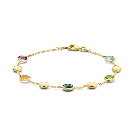 Mrs.Janssen Mrs. Janssen Armband 14k geelgoud met edelstenen 616236