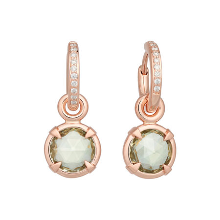 Bron BRON Creoolhangers Mira Mira 18k Roségoud met Lemonkwarts 8mm 8OR4902LQB
