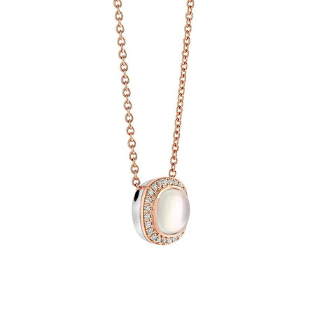 TIRISI Moda Collier Dolce 18k Roségoud met Parelmoer en diamant TM3052WQ(2P)