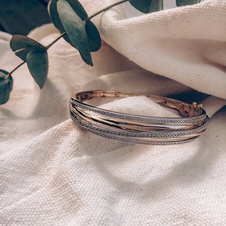 HuisCollectie HuisCollectie Slavenband 14k Geelgoud met 1.03ct H/Si diamant 609114