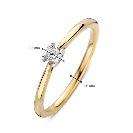 Mrs.Janssen Mrs. Janssen Ring 14k Bicolor met diamant 616299