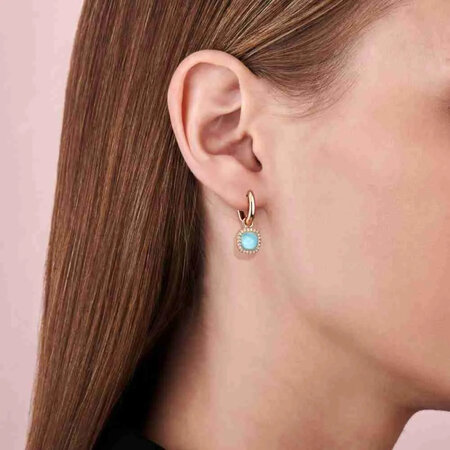 Tirisi Tirisi Milano Sweeties Creolen 18k Roségoud met Diamant en Turkoois TE9317TQP