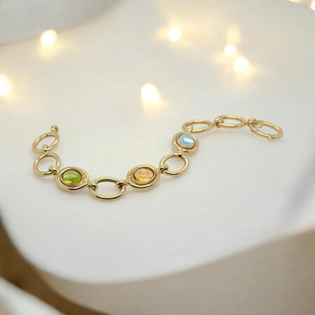 HuisCollectie HuisCollectie Armband 14k geelgoud met Topaas, Citrien, Peridot 616376