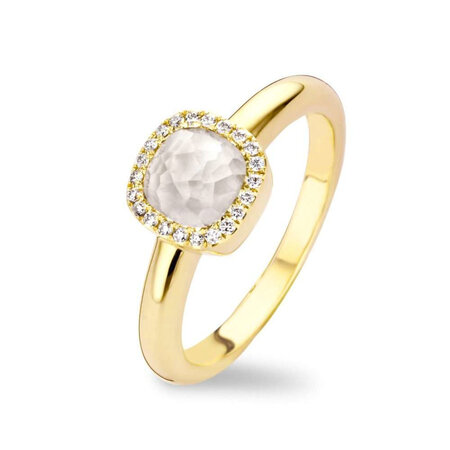Tirisi Tirisi Milano Mini Sweeties Ring 18k Geelgoud met Kwarts en diamant TR9624WQ