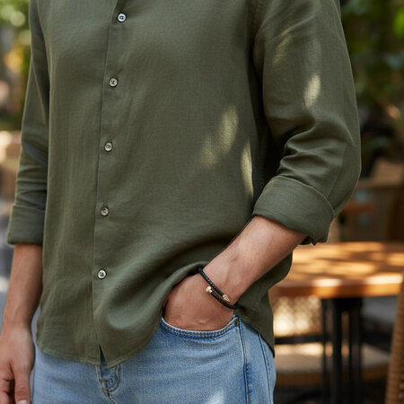 OROTECH OROTECH Bracelet 18k White Gold with Black Ceramic and 0.12ct Diamond 616189