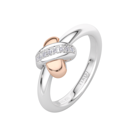 Tirisi Moda TIRISI Moda Ring Kisses Mini Bicolor met diamant TM1138D(2P)