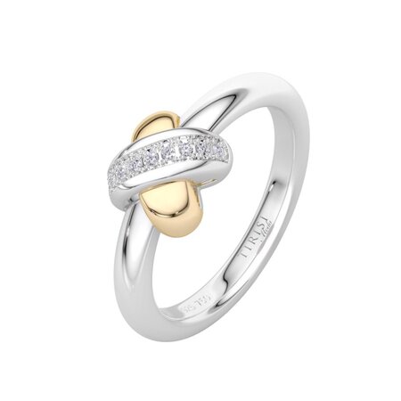 Tirisi Moda TIRISI Moda Ring Kisses Mini Bicolor met diamant TM1138D(2T)