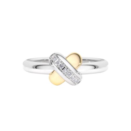 Tirisi Moda TIRISI Moda Ring Kisses Mini Bicolor met diamant TM1138D(2T)