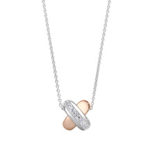 Tirisi Moda TIRISI Moda Collier Kisses Mini Bicolor met diamant TM3059D(2P)