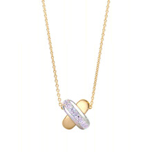 Tirisi Moda TIRISI Moda Collier Kisses Mini Bicolor met diamant TM3061D(2T)