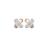 Tirisi Moda TIRISI Moda Oorstekers Kisses Mini Bicolor met diamant TM7106D(2P)